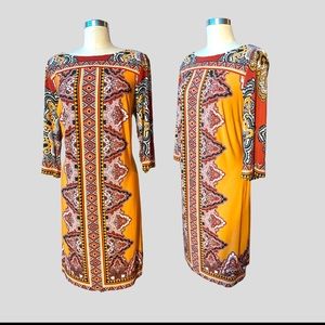 🟧Chíc orange tribal print dress